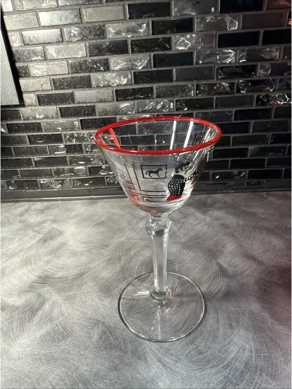 Vintage 1940s Libbey Pickwick Merrymaker Cordial Cocktail Martini Glass